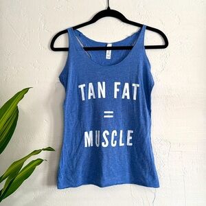 "Tan Fat = Muscle" Blue Bella Canvas Graphic Tee